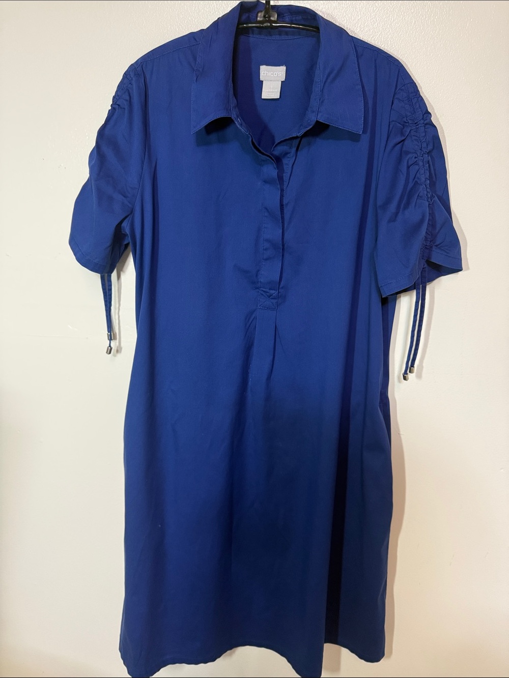 Chico's Cobalt Blue Polo Shirt Dress NEW w/o tag Chico sz 1